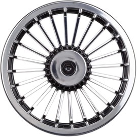 8" Golf Cart Turbine Wheel Covers Hub Caps (Set Of 4) - Black/Silver