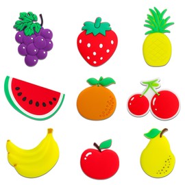 9pcs Waterproof PVC Fridge Magnet Stickers, Fruit Refrigerator Magnets Screen Door Saver Magnets for Toddlers Kids Cute Design Strong Hold Kitchen Utensils Accessories for Photos Notes & Decorations
