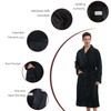 Fullove Mens Fleece Bathrobe with Shawl Collar,Soft Warm Knee Length