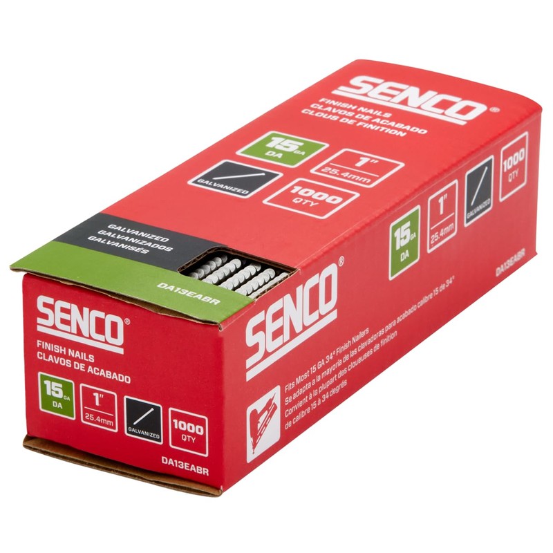 SENCO DA13EABR 1" 15 Gauge, Galvanized Finish Nails, 1,000 Count