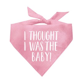 I Thought I was The Baby Baby Announcement Dog Bandana (Baby Pink, OS 340) GB