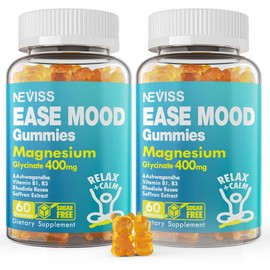Premium Magnesium Glycinate Gummies 400mg - Sugar-Free, Perfect for Elderly, Adults & Kids, Promotes Restful Nights, Stress Relief, Muscle Comfort & Nerve Health - Specification: 1 bottle (first results on trial)