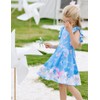 LaBeca Girls Printed Casual Party Dresses Twirly Ruffle Sleeve Dress