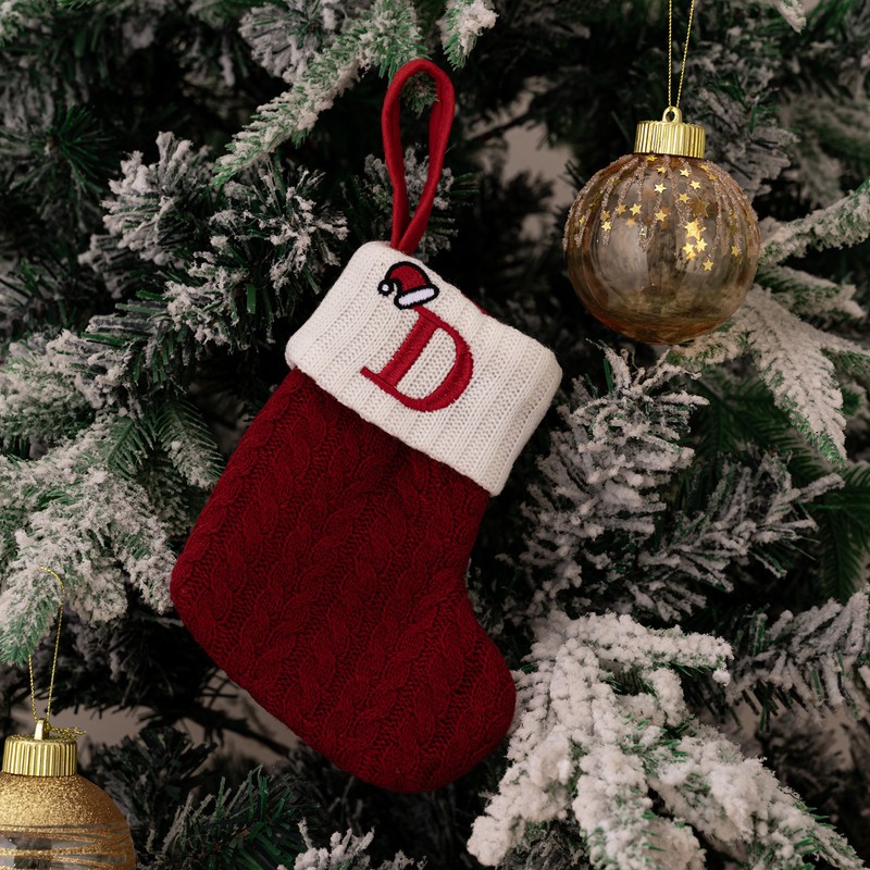 Christmas Stocking – Green A-Z Letter Hanging Christmas Stockings, Christmas