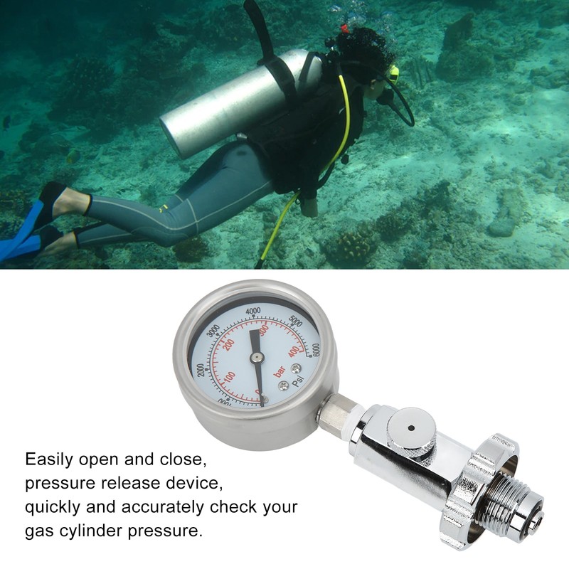 Scuba Diving Air Tank Pressure Testing Checker with 0‑400 Bar