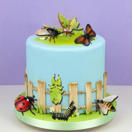 Gemini&Genius 10Pcs Bug Toys for Kids, Woodland Animals, Insect Figurines, Cicada, Ladybird, Mosquito, Bee, Dragonfly, Caterpillar, Spider, Butterfly, Phyllium, Samia Cynthia Animal Toy Gifts for Kids