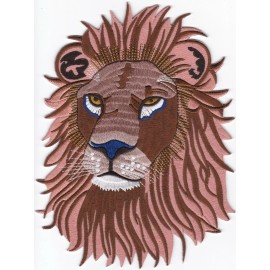 Unbranded Large RASTA Lion of Judah (Brown) Embroidered Patch 8.75"x6.5"