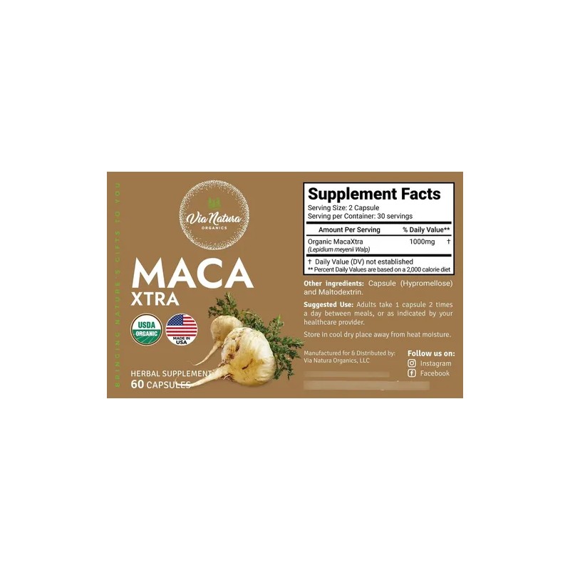 Via Natura Maca Xtra - 60 Cápsulas Orgánicas