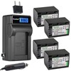 Kastar 4-Pack NP-FV70 Battery and LCD AC Charger Compatible with