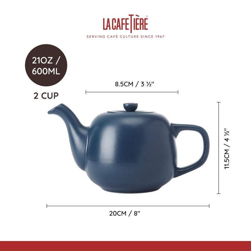 La Cafetière Classic Teapot in Navy Colour, 2 Cups