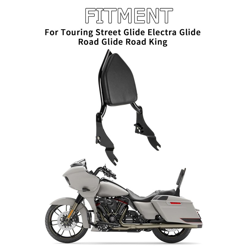 Sissy Bar, PSLER Motorcycle Detachable Backrest Passenger Purpose Seat Back