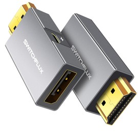 HDMI to DisplayPort Adapter [1 Pack], 4k@60Hz HDMI to DP Converter, Aluminium Male to Female Adapter Compatible with PC, Graphics Card, Laptop and More