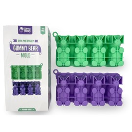 DIY Medium Gummy Bear Mold by Mister Gummy | Make Your Own Medium Sized Gummy Bears, Soap, Chocolate, Candles, Bath Bombs, Ice, Decor Bears, Baked Goods, and More! (Two Pack)