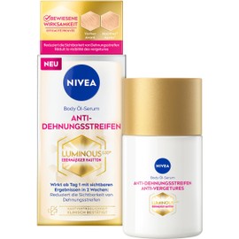 NIVEA LUMINOUS630® Body Öl-Serum Anti-Dehnungsstreifen, Körperöl reduziert die Sichtbarkeit von Dehnungsstreifen, hochwirksame Öl-Serum Formel und spendet 48h Feuchtigkeit (100 ml)