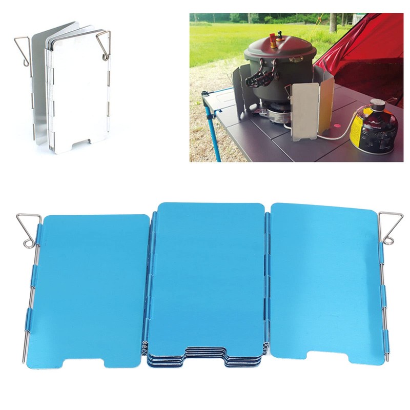 Folding Camp Stove Windshield,Folding Camping Stove Windscreen 9 Plates Aluminum