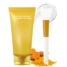 Kojic Acid Turmeric Night Wrapping Mask, Turmeric Face Mask Against Blemishes, Overnight Peel Off Mask Face with Collagen Film Mask, Nourishes Dull, Reduces Shine & Promotes Skin Tightening
