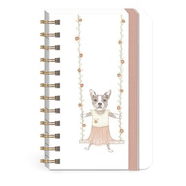 Punch Studio Molly & Rex Pet Park Frenchie, Mini Spiral Pocket Notebook, 150 Pages (32624)