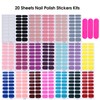 Solid Nail Strips Art Sticker - 20 Sheets Full Cover