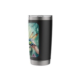Nymph adorable pretty fairy forest dragonflies bird fantasy Stainless Steel Insulated Tumbler