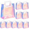 ISKYBOB 8PCS Holographic Gift Bags with Handle, Iridescent Handbag 8