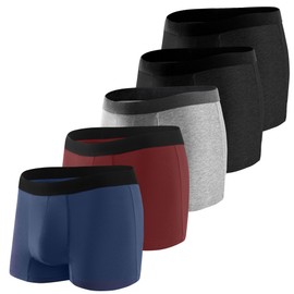 BATTEWA Incontinence Underwear for Men Cotton Leak Proof Boxer Briefs Absorbent Postoperative Bladder Control Adults Panties 50mL (5 Pack, Medium, 5Colors)