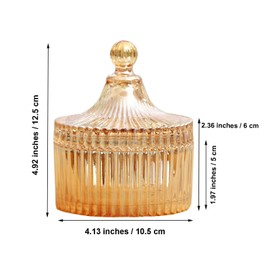 Qopoto Body Powder Puff and Container, Glass Box for Dust Puff, Powder applicator with Case for Dusting powder (retro)