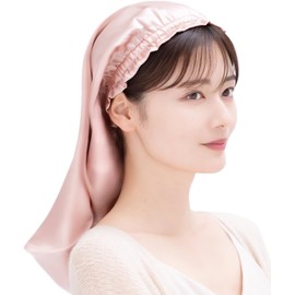 COCOSILK 100% Silk Night Cap for Long Hair, Tube-Shaped Sleep Cap, Cylindrical Hair Wrap, light pink