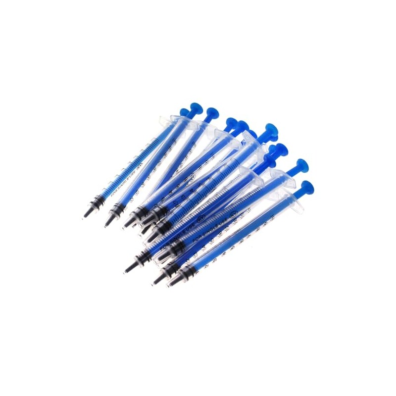 MEETOOT - 50 jeringas de plástico azul de 1 ml