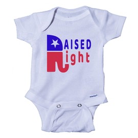Snappy Suits Raised Right Conservative Cute Baby Onesie® One-Piece Bodysuit Romper T-shirt (0-3 Months)