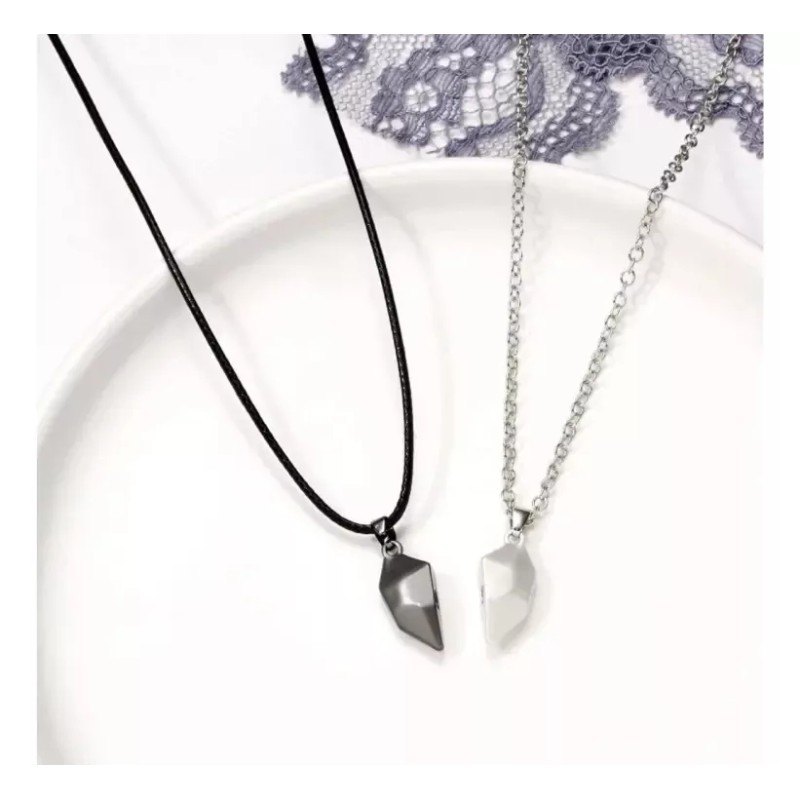 Patry 2x Collar Corazon Parejas Metal Magnético Imán Amor Amistad