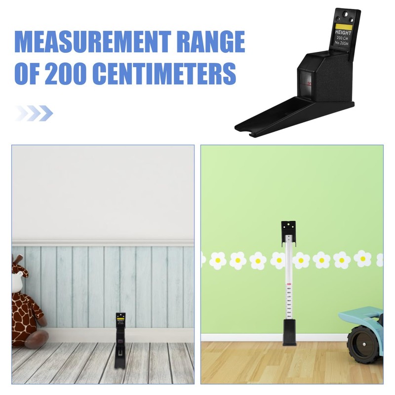 BESTonZON Metal Wall Mounted Height Measuring Tape Retractable Design for