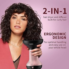 WUFAYHD Secador De Pelo Difusor Para Cabello Rizado Con Puntas Cerámicas, Elegancia Ligera, 2 En 1, Regalos Para Ella, Reduce El Frizz, Mejora Rizos, 