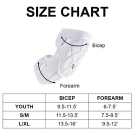 Norespnea Baseball Elbow Guard, Baseball Elbow Guard Youth/Adult, Elbow Pads for Softball/Baseball, Baseball Protective Gear, Softball-Baseball Elbow Guard-White(Youth)