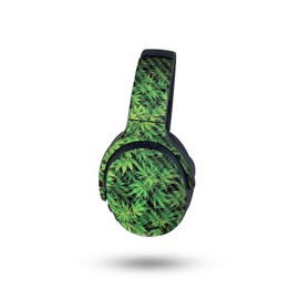 MightySkins Carbon Fiber Skin Compatible with Skullcandy Crusher ANC 2 - Weed | Protective, Durable Textured Carbon Fiber Finish | Easy to Apply, Remove, and Change Styles