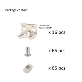 BLCCLOY 16 Sets 2040 Aluminum Extrusion Profiles Corner Brackets 2040 Series 90Deg Right Angle L Connectors wtih T Slot Nuts and Bolts for 20/40 Extruded Aluminum Connect