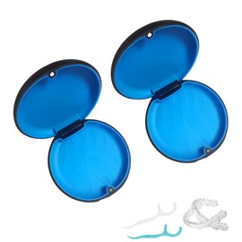 2 Pcs Teeth Retainer Case, Retainer Box Cute Slim Aligner Case Compatible with Invisalign, Round Retainer Container with Magnetic Customized Magnetic Closure Orthodontic Retainer Case