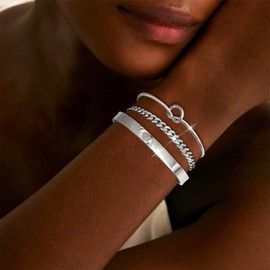 Gold Bracelets for Women Gold Bangles for Women Stackable Bracelets Stocking Stuffers Women Gifts Trendy Stuff Chain Bracelet Trendy Jewelry Christmas Gift