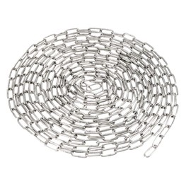 sourcing map Stainless Steel 304 Hardened Proof Coil Chain 4m Length 1.5mm Thickness Zinc Plated