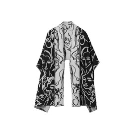 Desigual Women's Accessories Fabric Long Boa Scarf, Black, One Size, black