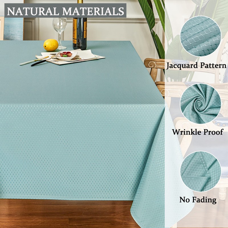 HomeJoy Round Rectangle Table Cloth – Stainproof Waterproof Washable Polyester
