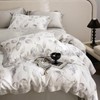 MKXI Eucalyptus Leaves Duvet Cover Lightweight Bedding Set White and