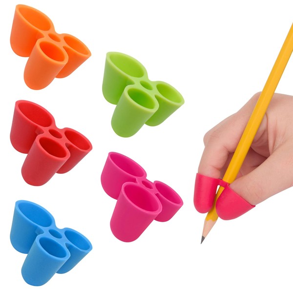 TUYOBG 5 Stück Silikon Schreibhilfe Stifthaltung für Ergonomischen Stifthalter, Schreibhilfe