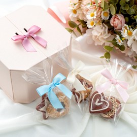 MORSUNBELA Pack of 50 Gift Bows Gift Brown Bows Decoration for Christmas Weddings and Gift Wrapping