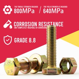 YEEZET 860pcs Grade 8.8 Metric Bolt Assortment Kit,M4 M5 M6 Bolts and Nuts Washers Assortment Set,14 Most Common Sizes,10-40m