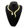 Dtup Collar Exótico Choker Serpiente Dorada Realista Acero