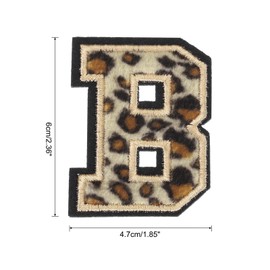 QUARKZMAN B Letter Patches, Leopard Iron-On Letters B Patch with Black Border, Iron-On Patch, 6 cm/2.36 Inches, Hot Gluing Process, Pack of 3