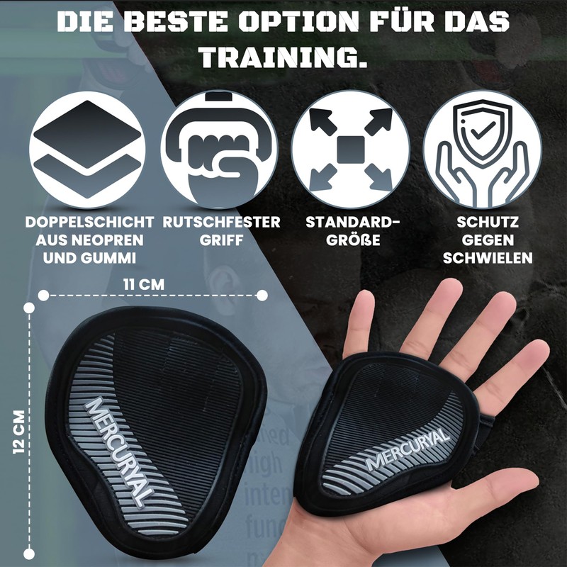 MERCURYAL Pack of 2 Fitness Grip Pads, Grip Pads for