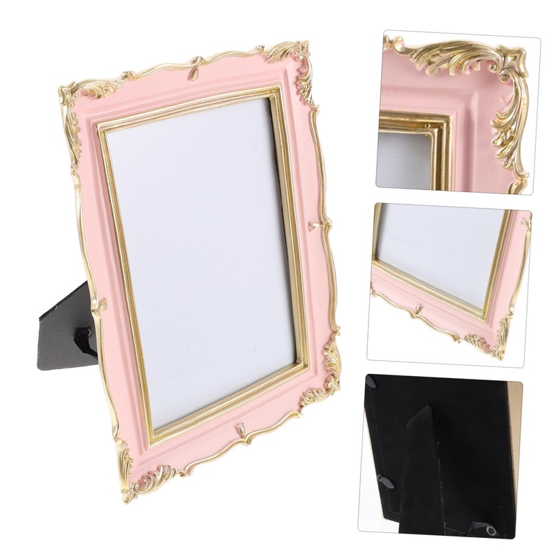 CIYODO 7 Inch Pink Resin European Photo Frame Home Decor