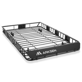 ARKSEN 64 x 39 x 5 Inch Upgrade Universal Roof Rack - 150Lbs Capacity Heavy Duty Rooftop Cargo Carrier with Extension for Car, SUV & Pickup, Durable Steel, Easy Install, Spacious Storage