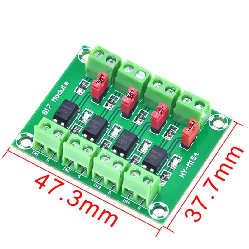 JZK PC817 4-Channel Optocoupler Isolation Board Voltage Converter Adapter Module